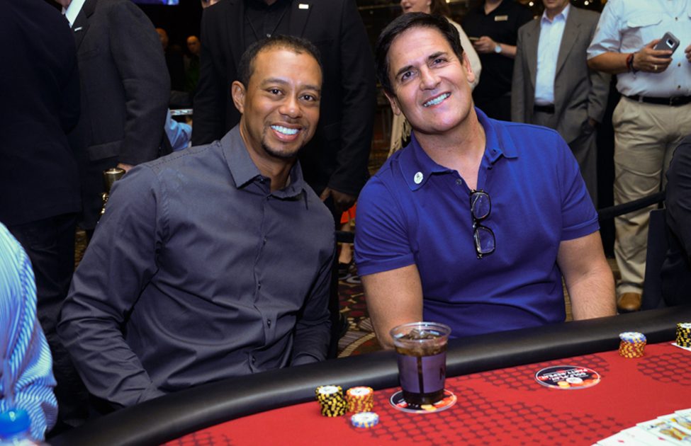 Tiger Woods and Mark Cuban at Tiger's Poker Night